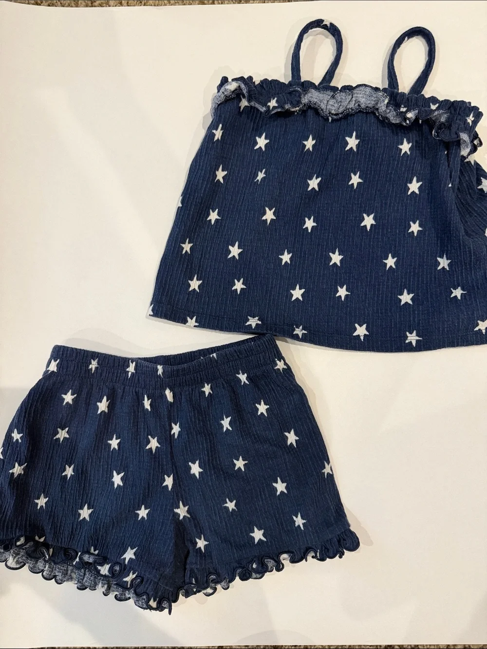 Old Navy Navy Blue Star Print Tank & Shorts Set